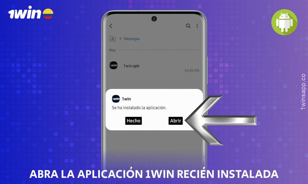 Inicie la aplicación móvil 1win para Android