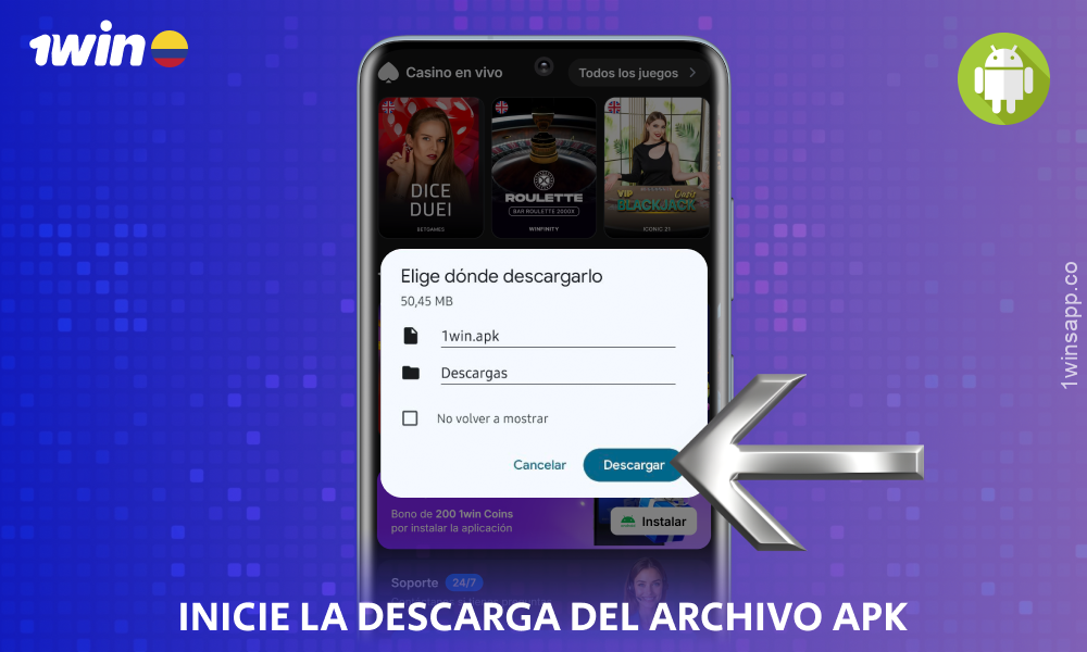 Descarga la aplicación móvil 1win para Android